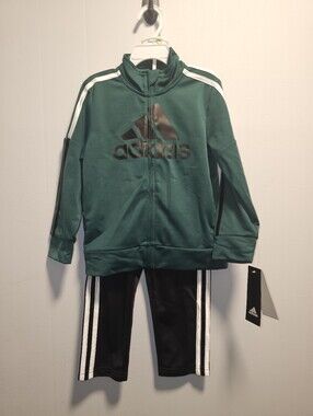 NWT | 4T | Adidas | Green Black 2-Piece Tracksuit Set